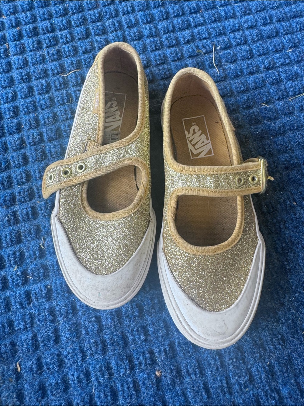 Vans Kids Glitter Mary Jane Sneakers - Metallic Gold Glitter